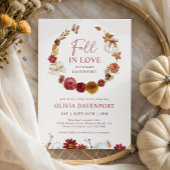 Invitation Chute en Amour Floral Rustic Baby shower d'automne