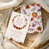 Invitation Chute en Amour Floral Rustic Baby shower d'automne