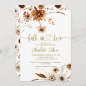 Invitation Chute En Amour Gold Crème Fête des mariées en terr (Devant / Derrière)