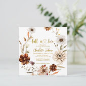 Invitation Chute en amour Gold Foil Neutral Boho Fête des mar (Debout devant)