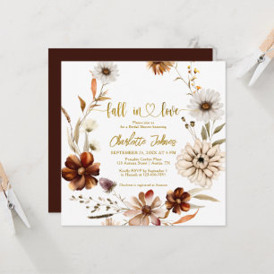 Invitation Chute en amour Gold Foil Neutral Boho Fête des mar