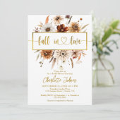 Invitation Chute en amour Gold Foil Neutral Boho Fête des mar (Debout devant)