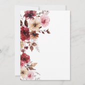 Invitation Chute En Amour Gold Maroon Fête des mariées rose (Dos)