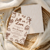 Invitation Chute en Amour Main tiré Doodle Fête des mariées c