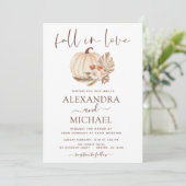 Invitation Chute en Amour Mariage Pampas Citrouille blanc her (Debout devant)