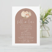Invitation Chute en Amour Mariage Pampas Grass Terracotta (Debout devant)