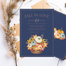 Chute en amour Marine Bleu Automne Citrouille Mari
