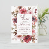 Invitation Chute en amour Maroon Blush Automne Boho Fête des  (Debout devant)