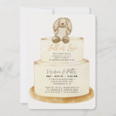 Invitation Chute en amour Neutre Autumn Cake Baby shower (Devant)