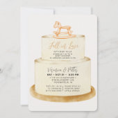 Invitation Chute en amour Neutre Autumn Cake Baby shower (Devant)