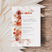 Invitation Chute en Amour Orange Floral Mariage