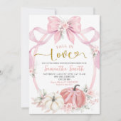 Invitation Chute en amour Pink Coquette Citrouille Fête des m (Devant)