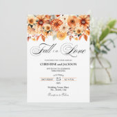 Invitation Chute en amour QR Code Boho Floral Mariage (Debout devant)