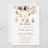 Invitation Chute en amour QR Code Peony & Gold Burgundy Maria (Devant)