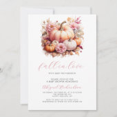 Invitation Chute en Amour Rose Floral Citrouille Baby shower  (Devant)