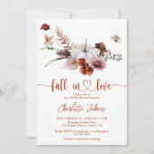 Invitation Chute en amour Rouille Flore Fête des mariées auto (Devant)