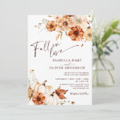 Invitation Chute En Amour Rouille Rouge Beige Mariage Citroui (Debout devant)