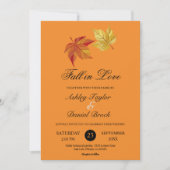 Invitation Chute en Amour Rustique Brûlé Orange Mariage d'aut (Devant)