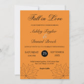 Invitation Chute en amour Rustique Burnt Orange Mariage de au (Devant)