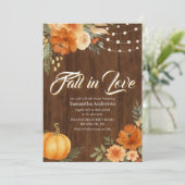 Invitation Chute en amour Rustique Fête des mariées automnale (Debout devant)