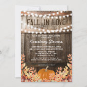 Invitation Chute en amour Rustique Fête des mariées automnale (Devant)