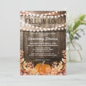 Invitation Chute en amour Rustique Fête des mariées automnale (Debout devant)