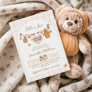 Invitation Chute en amour Rustique moderne Baby shower neutre