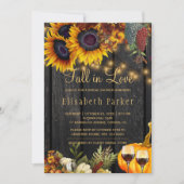 Invitation Chute en amour rustique moisson bois nuptiale douc (Devant)