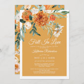 Invitation Chute En Amour Rustique Mustard Fête des mariées J (Devant / Derrière)