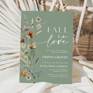 Invitation Chute en amour Sage Green Fête des mariées Fleur s