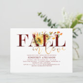 Invitation Chute en amour Sunflower Bourgogne Chic Fête des m (Debout devant)