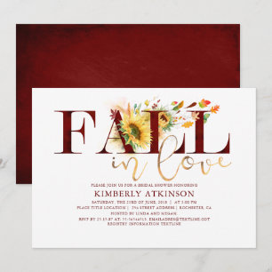 Invitation Chute en amour Sunflower Bourgogne Chic Fête des m