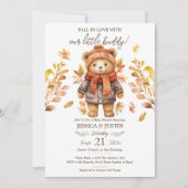 Invitation Chute en amour Teddy Bear Baby shower Feuille (Devant)