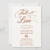 Invitation Chute en amour Terracotta Automne Fête des mariées (Devant)