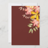 Invitation Chute en amour Terracotta Automne Feuilles Mariage (Dos)