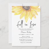 Invitation Chute en amour tournesol Élégant Baby shower (Devant)