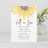 Invitation Chute en amour tournesol Élégant Baby shower (Debout devant)