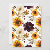 Invitation Chute en amour tournesol rouge Fête des mariées Ci (Dos)