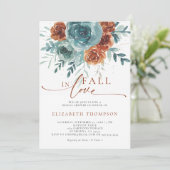 Invitation Chute en amour Turquoise Fête des mariées de bois  (Debout devant)