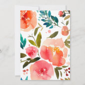 Invitation Chute en amour Turquoise Floral Citrouille Fête de (Dos)