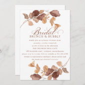 Invitation Chute Eucalyptus Feuille Brich Brunch Bubbly (Devant / Derrière)