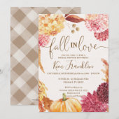 Invitation CHUTE Fleur et Buffalo Chèque Fête des mariées Inv (Devant / Derrière)