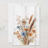 Invitation Chute Fleur sauvage Birch Tree Fête des mariées Je (Dos)