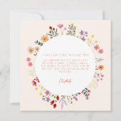 Invitation Chute Fleur sauvage lunaire Floral Maid of Honor (Dos)