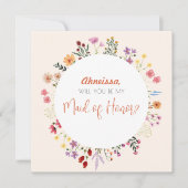 Invitation Chute Fleur sauvage lunaire Floral Maid of Honor (Devant)