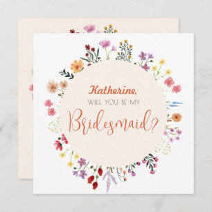 Invitation Chute Fleur sauvage Whimsical Floral Bridesmaid