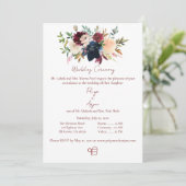 Invitation Chute Floral Aquarelle Sikh Ik Onkar Mariage (Debout devant)