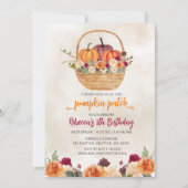 Invitation Chute Floral Bourgogne Orange Citrouille Patch Ann (Devant)