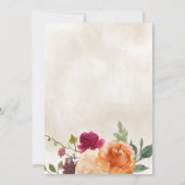 Invitation Chute Floral Bourgogne Orange Citrouille Patch Ann (Dos)