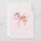Invitation Chute Floral Bow rose Chute dans le Baby shower d' (Dos)